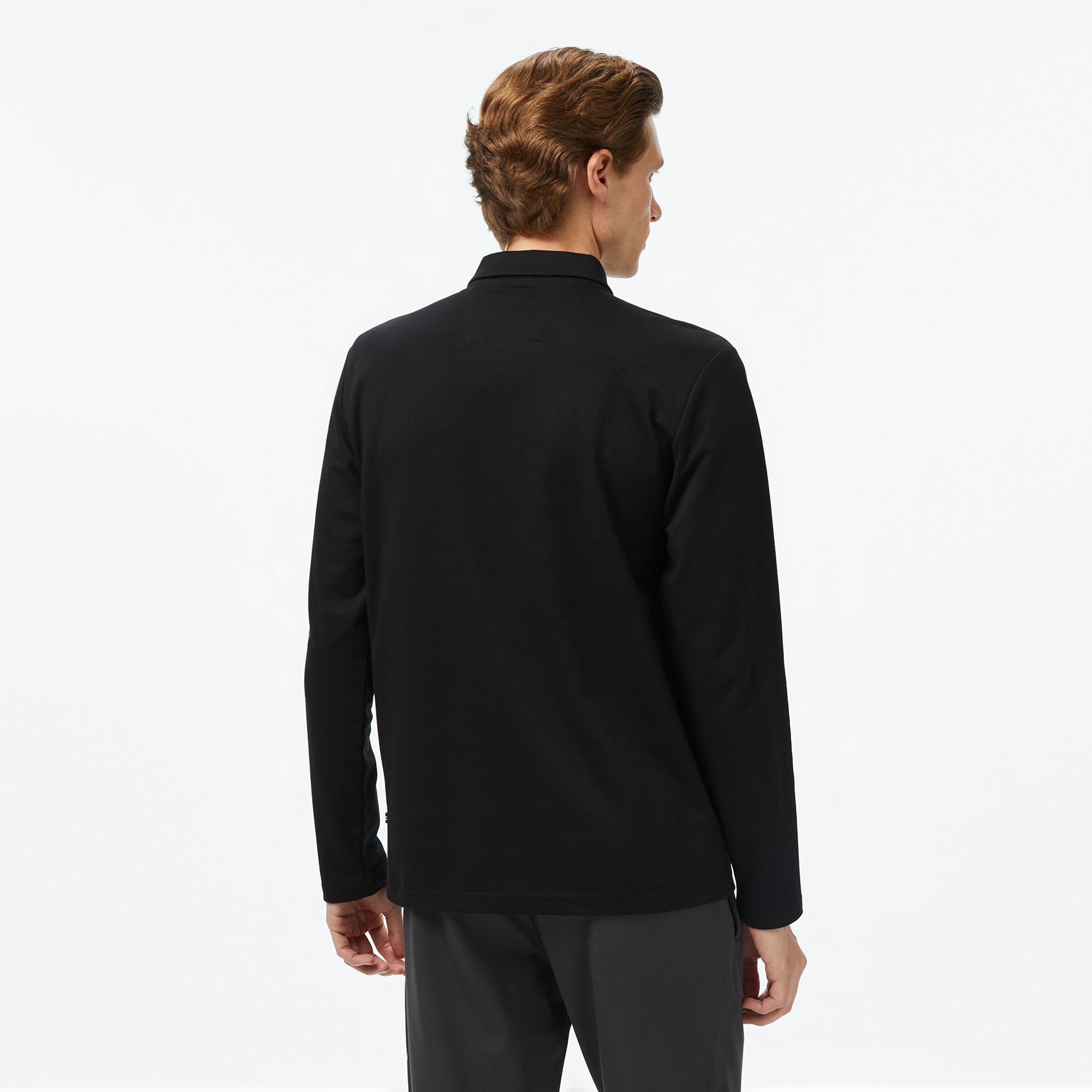 Nautica Erkek Siyah Classic Fit Uzun Kollu Polo Yaka T-Shirt