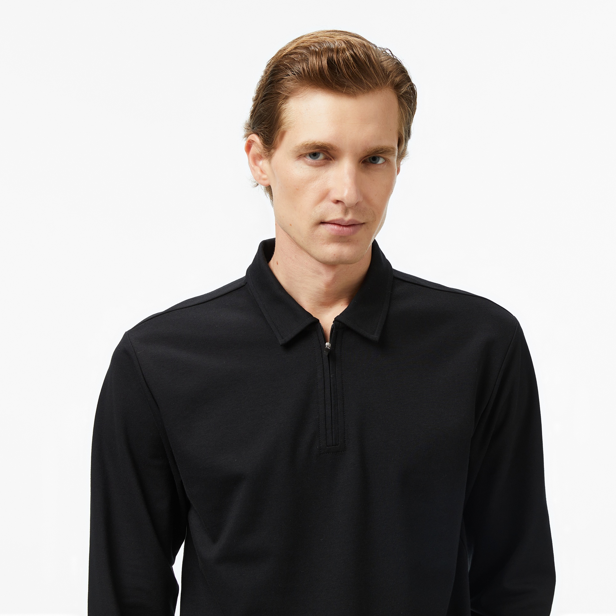 Nautica Erkek Siyah Classic Fit Uzun Kollu Polo Yaka T-Shirt