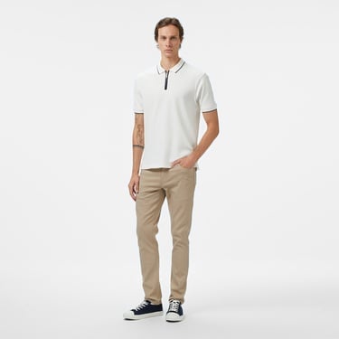  Nautica Erkek Beyaz Classic Fit Polo Yaka T-Shirt