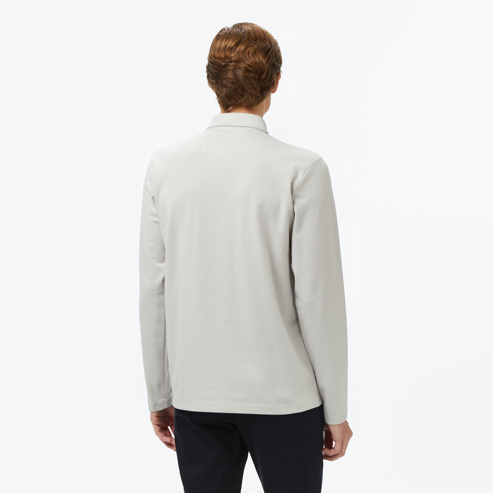 Nautica Erkek Gri Classic Fit Uzun Kollu Polo Yaka T-Shirt