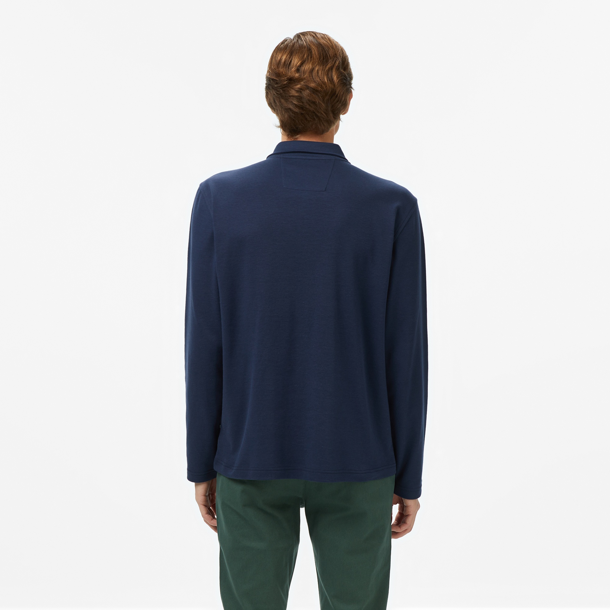 Nautica Erkek Lacivert Classic Fit Uzun Kollu Polo Yaka T-Shirt