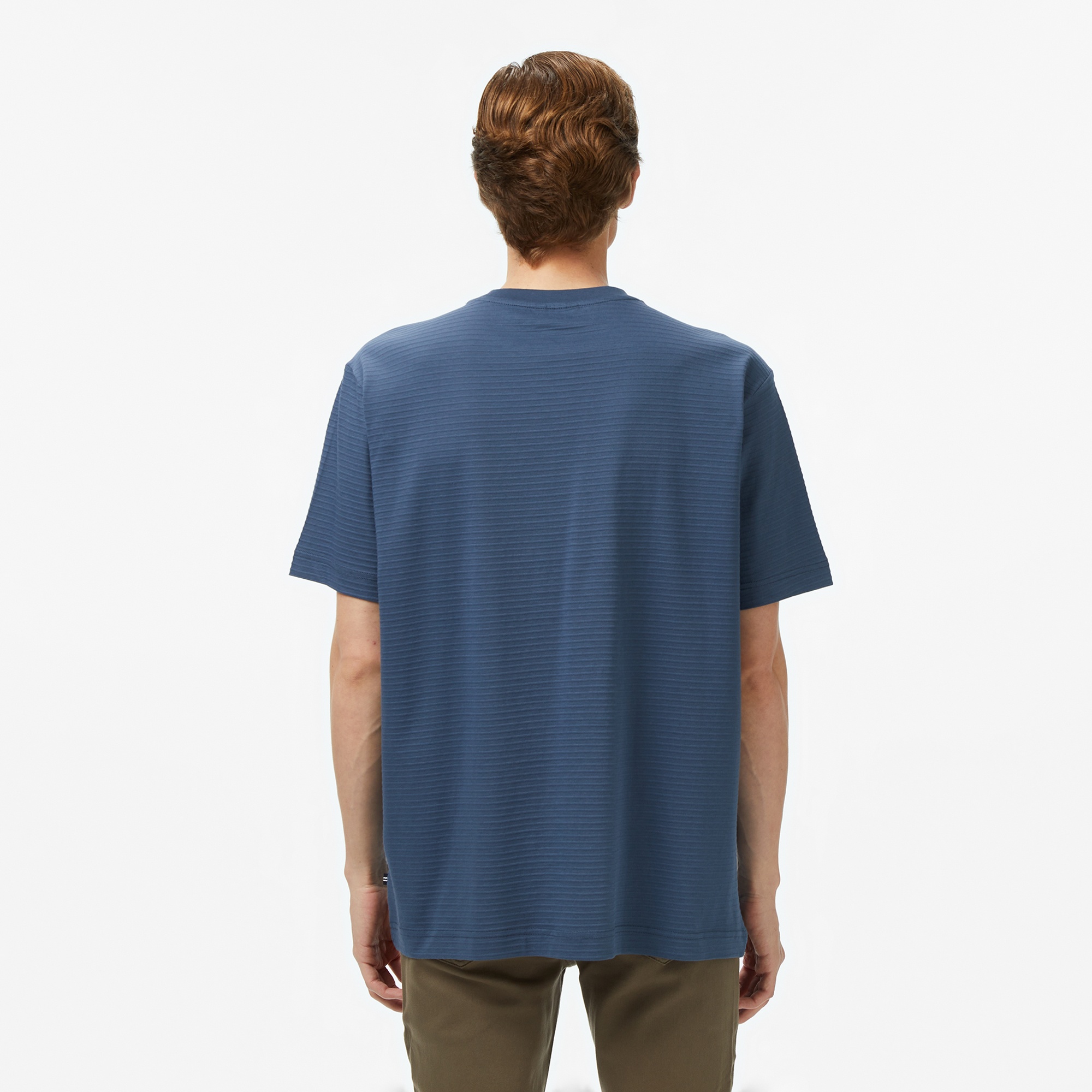 Nautica Erkek Mavi Regular Fit Çizgili T-Shirt