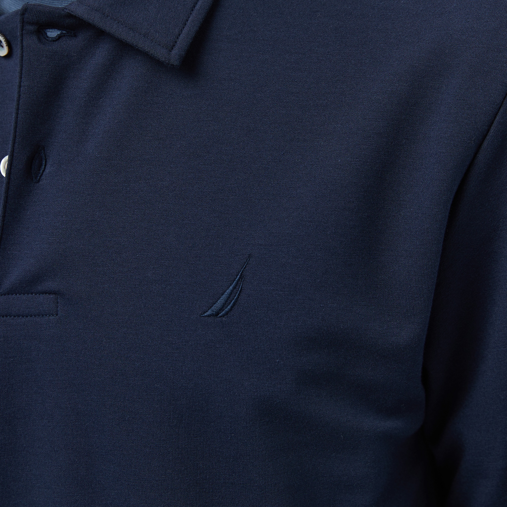 Nautica Erkek Lacivert Classic Fit Uzun Kollu Polo Yaka T-Shirt