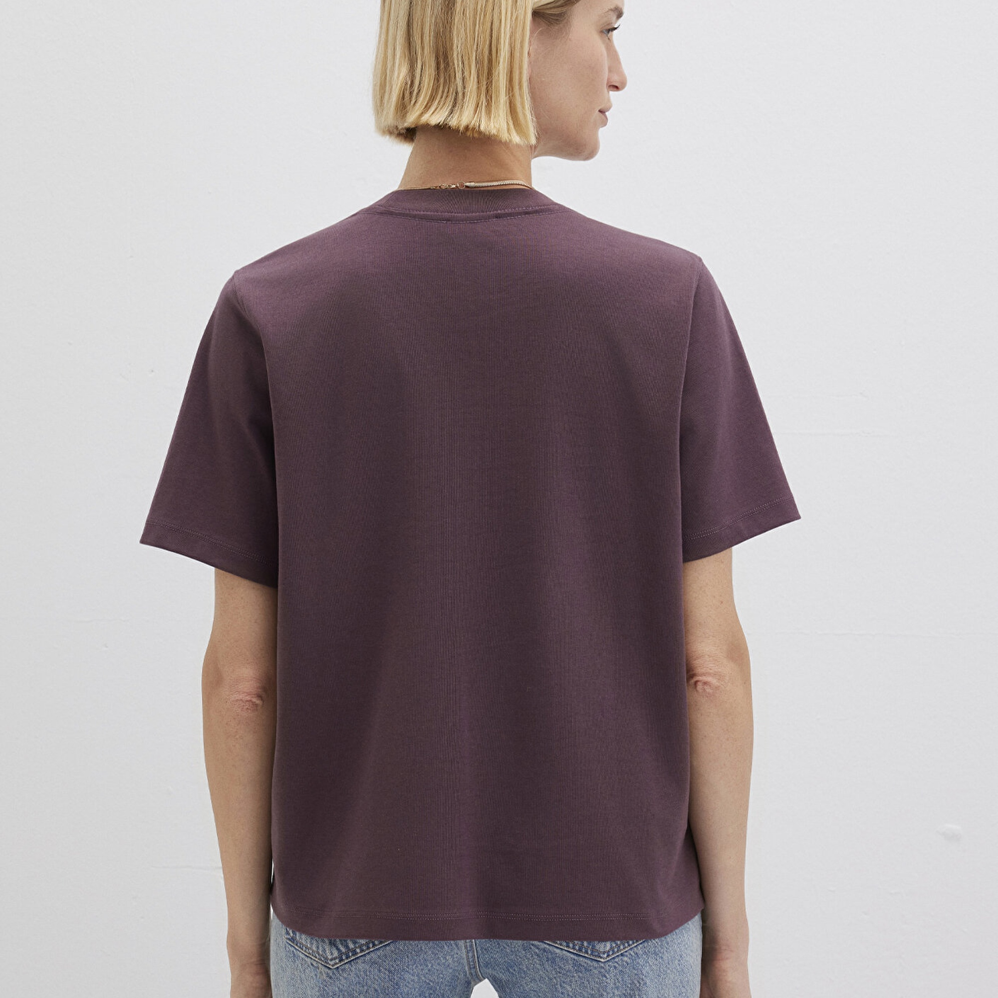 Mavi Logo Baskılı Bordo Tişört Loose Fit / Bol Rahat Kesim 1612829-70260