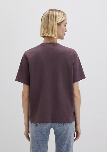  Mavi Logo Baskılı Bordo Tişört Loose Fit / Bol Rahat Kesim 1612829-70260