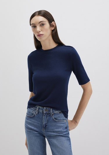  Mavi Lacivert Tişört Fitted / Vücuda Oturan Kesim 1613332-82318