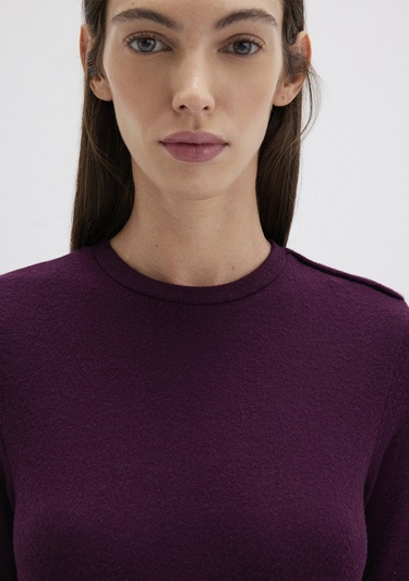  Mavi Bordo Tişört Fitted / Vücuda Oturan Kesim 1613332-70394