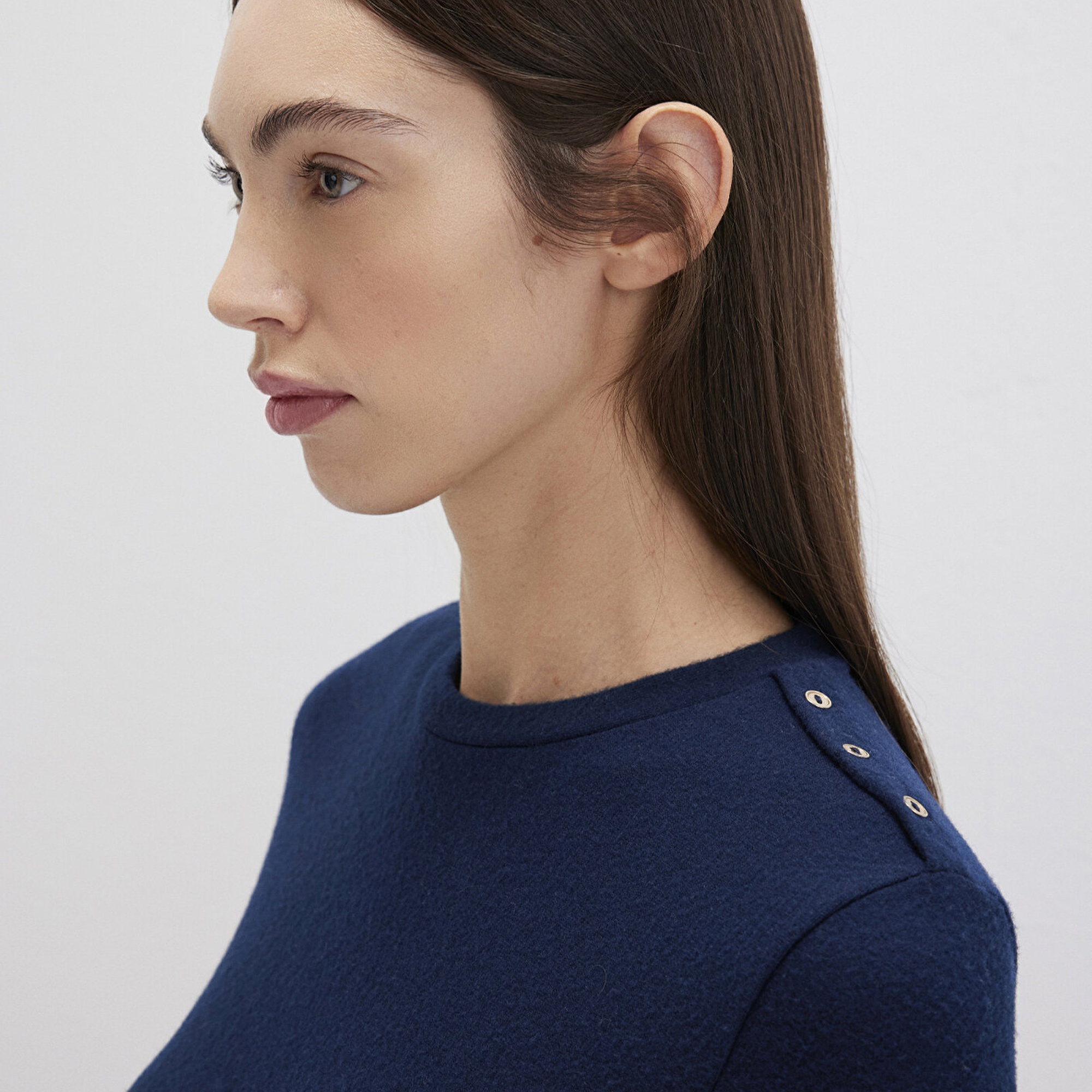 Mavi Lacivert Tişört Fitted / Vücuda Oturan Kesim 1613332-82318