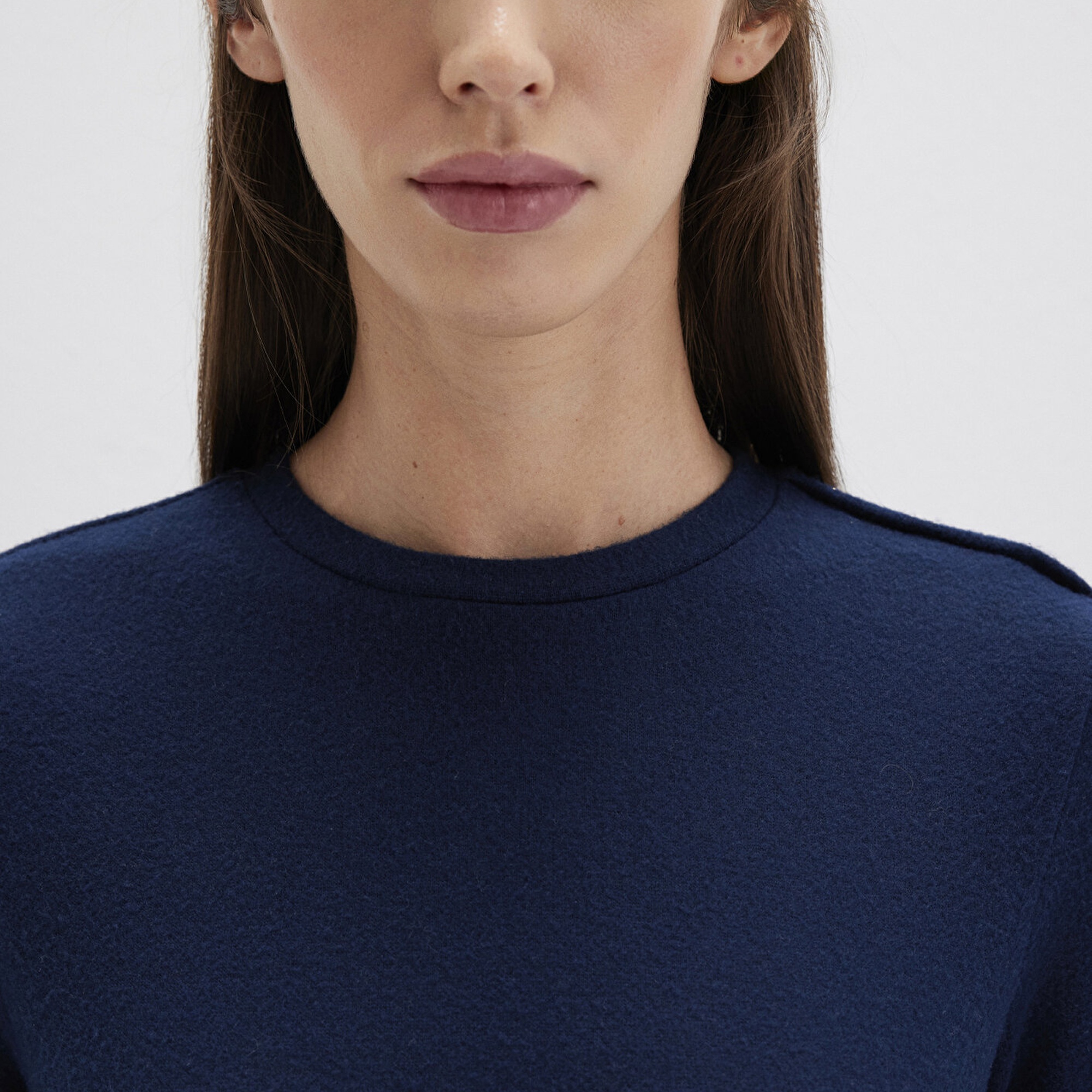 Mavi Lacivert Tişört Fitted / Vücuda Oturan Kesim 1613332-82318