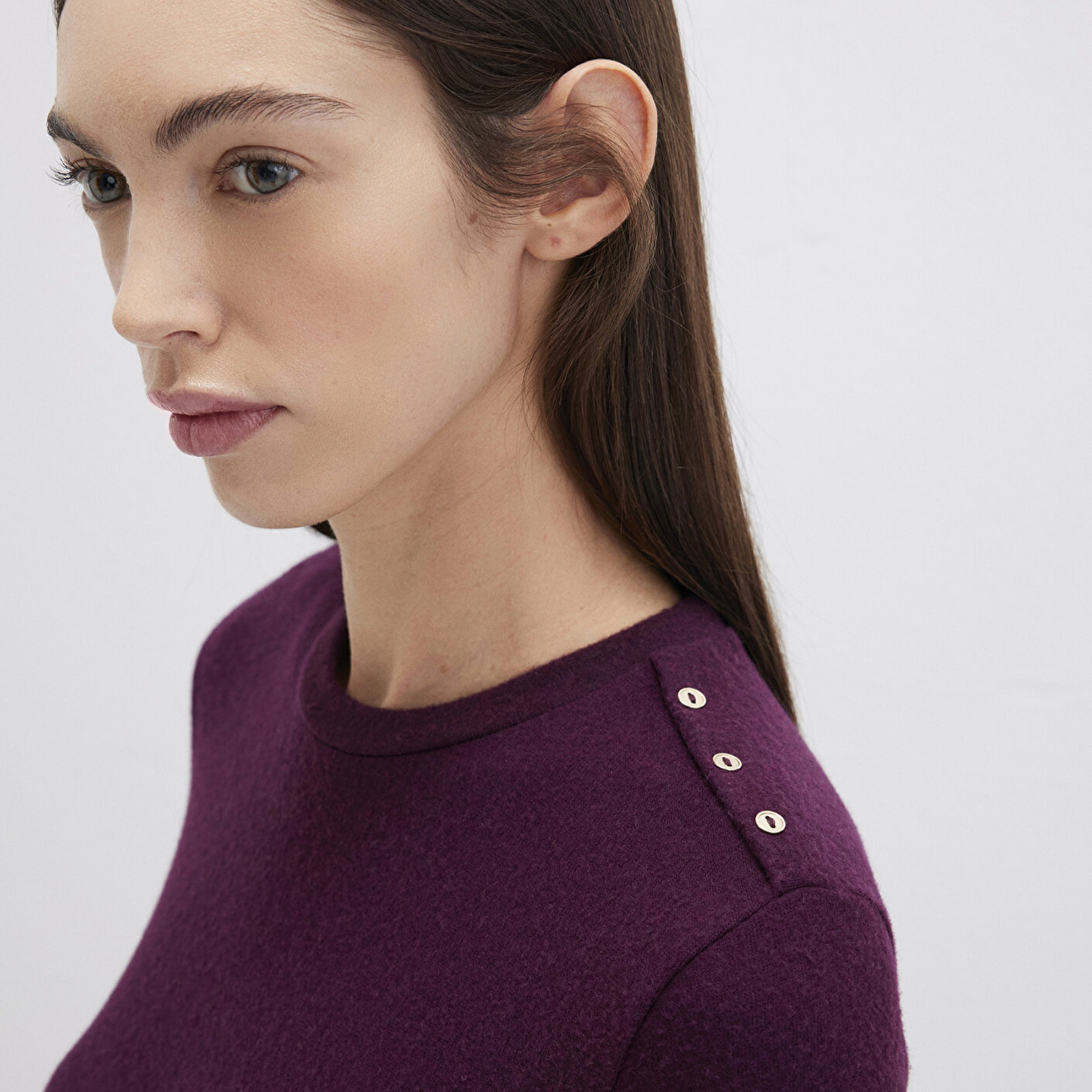 Mavi Bordo Tişört Fitted / Vücuda Oturan Kesim 1613332-70394