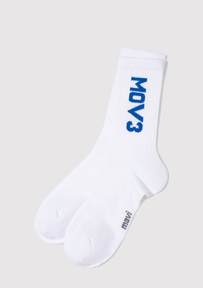  Mavi MOV3 Beyaz Soket Çorap 0911969-620