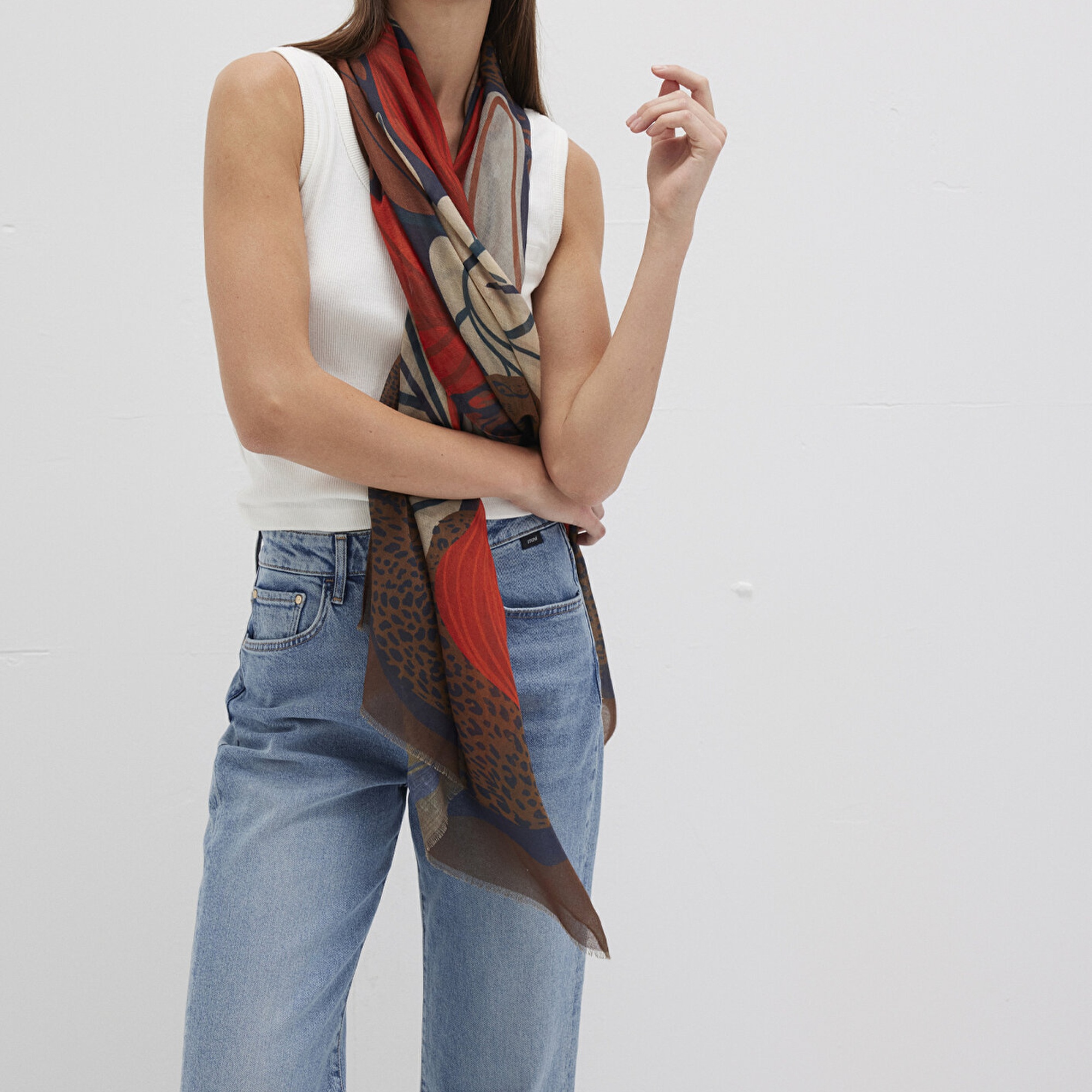 Mavi Kahverengi Şal 1913477-26823