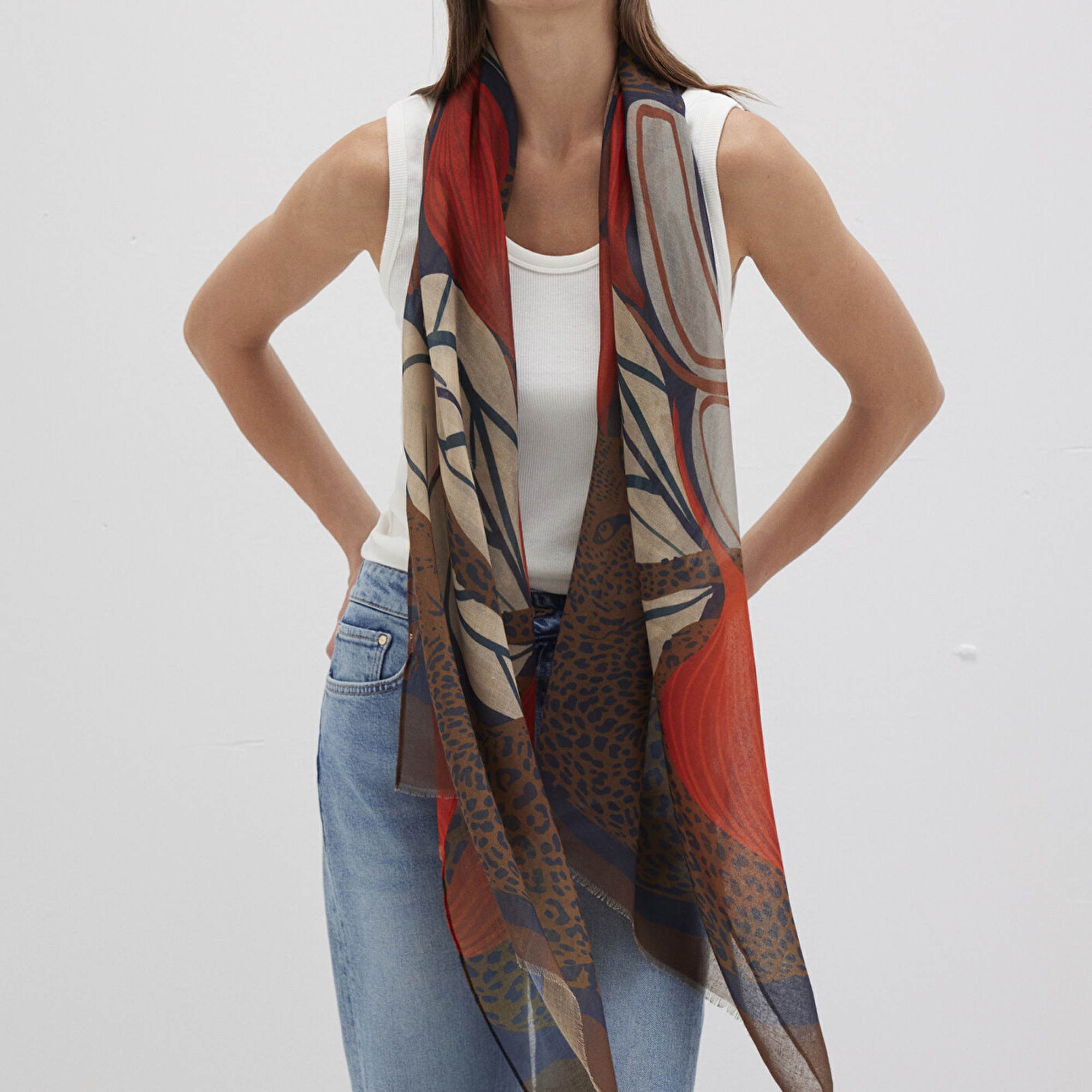 Mavi Kahverengi Şal 1913477-26823