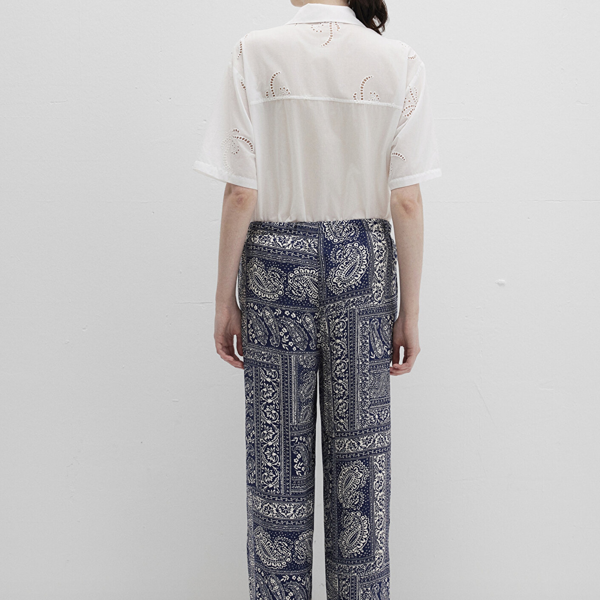 Mavi Etnik Baskılı Lacivert Pantolon 1011123-90738