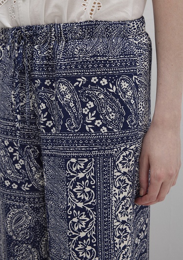  Mavi Etnik Baskılı Lacivert Pantolon 1011123-90738