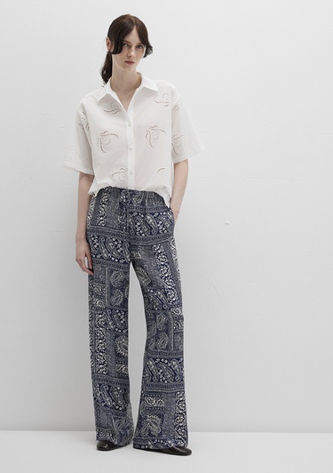  Mavi Etnik Baskılı Lacivert Pantolon 1011123-90738