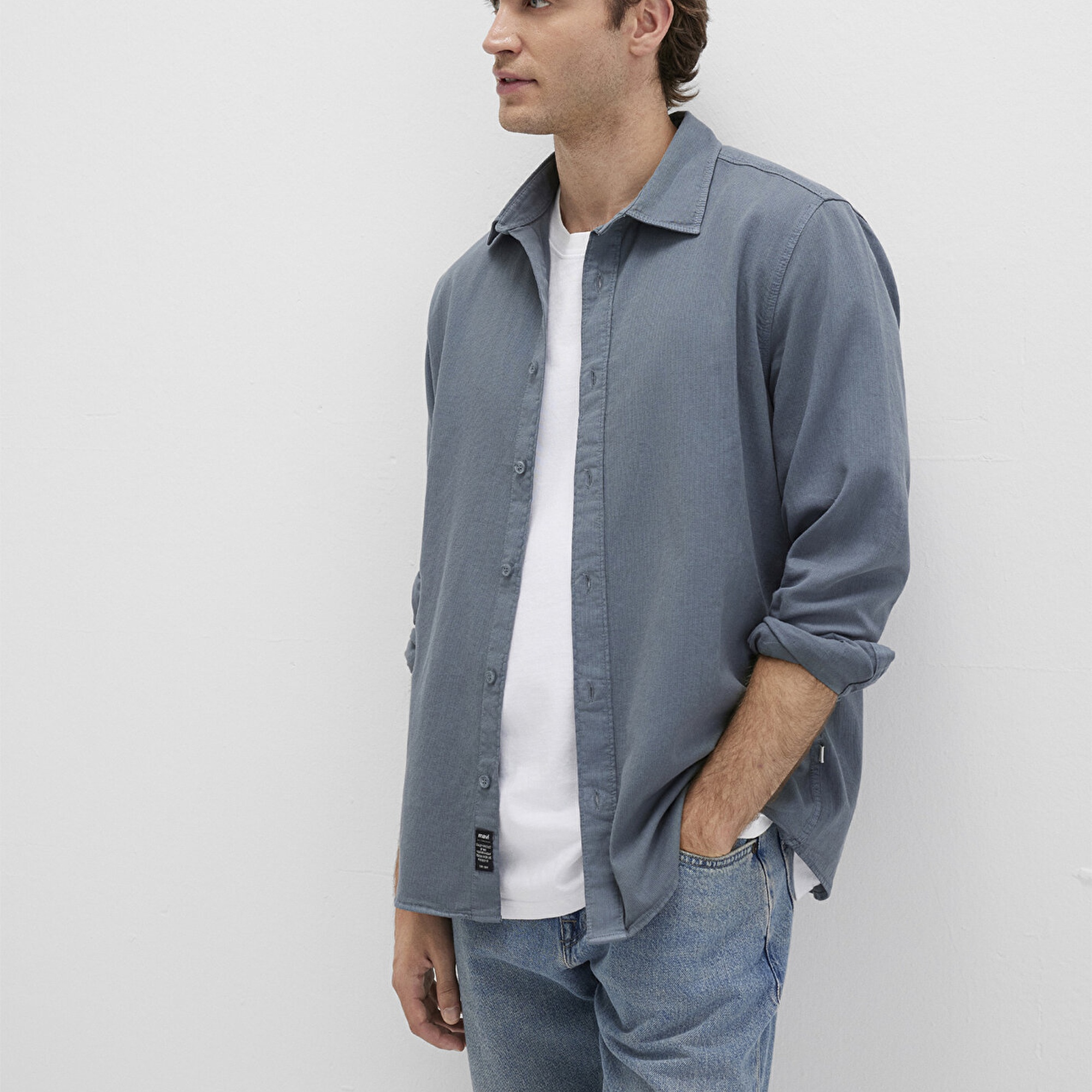 Mavi Gri Gömlek Regular Fit / Normal Kesim 0211641-80889