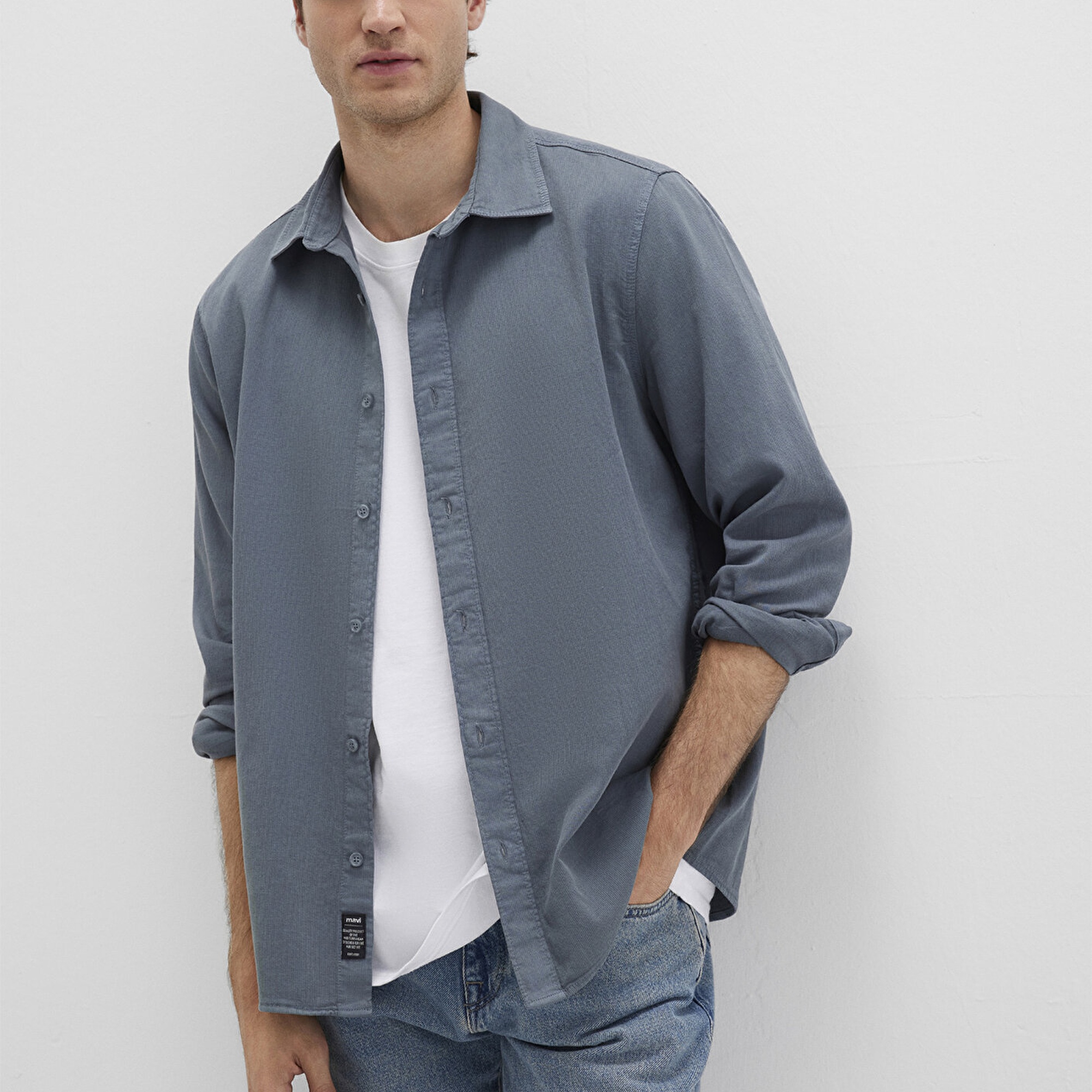 Mavi Gri Gömlek Regular Fit / Normal Kesim 0211641-80889