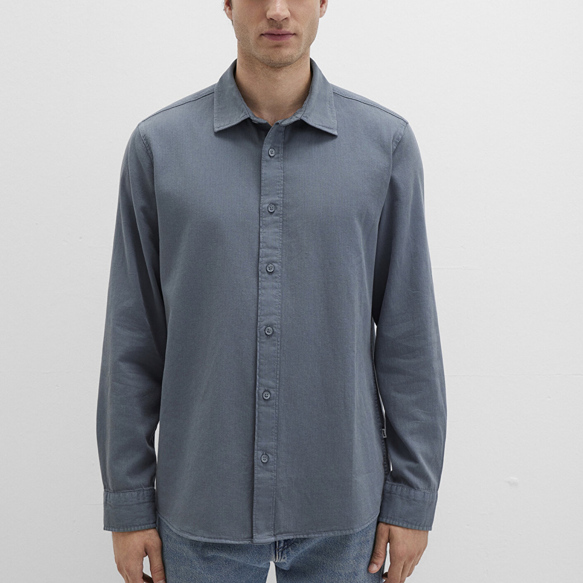 Mavi Gri Gömlek Regular Fit / Normal Kesim 0211641-80889