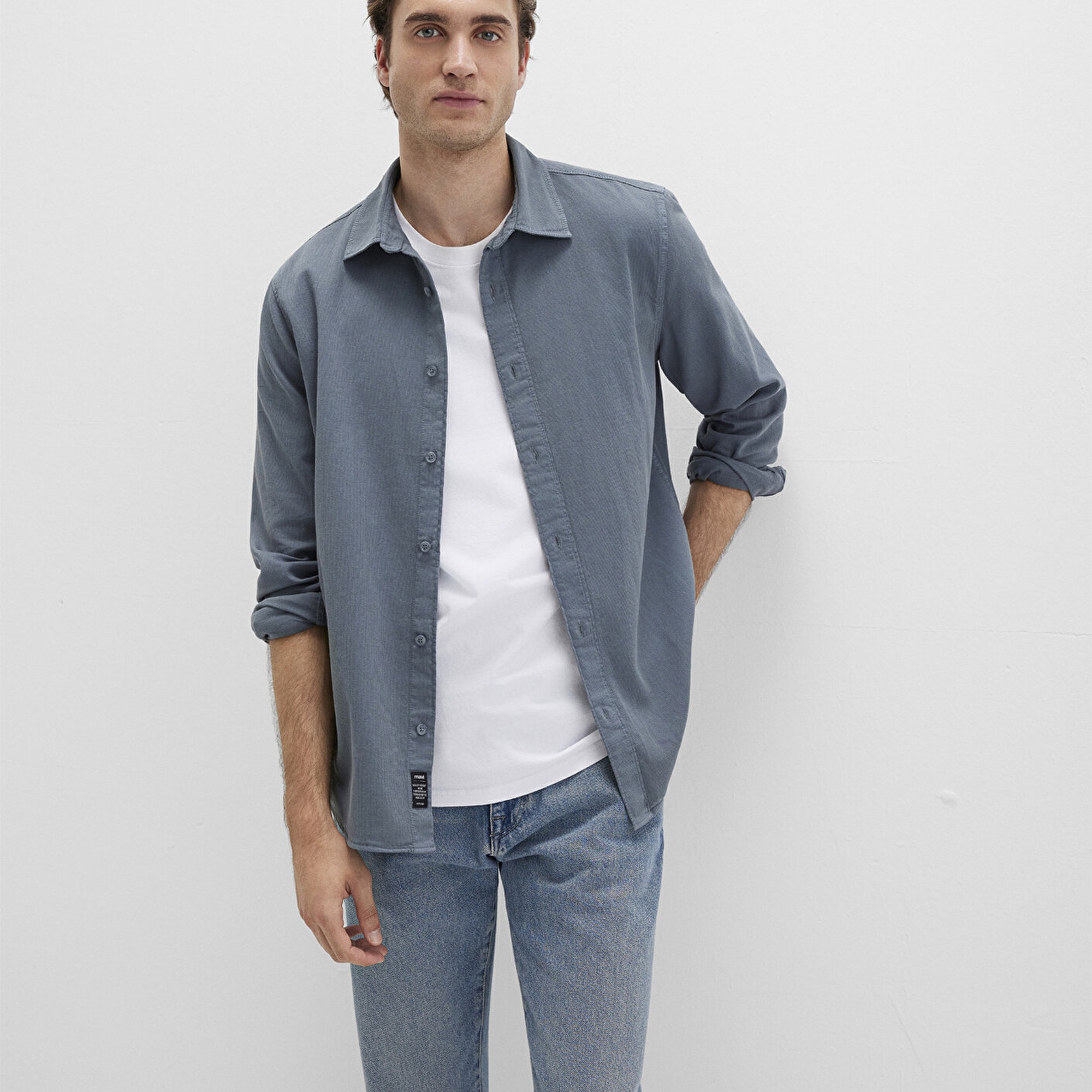 Mavi Gri Gömlek Regular Fit / Normal Kesim 0211641-80889