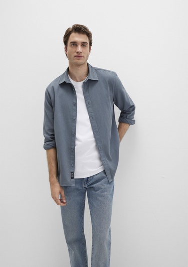  Mavi Gri Gömlek Regular Fit / Normal Kesim 0211641-80889