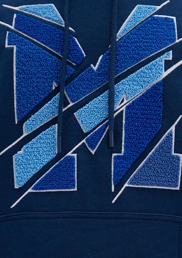  Mavi M Logo Baskılı Kapüşonlu Lacivert Sweatshirt 0S10106-89353