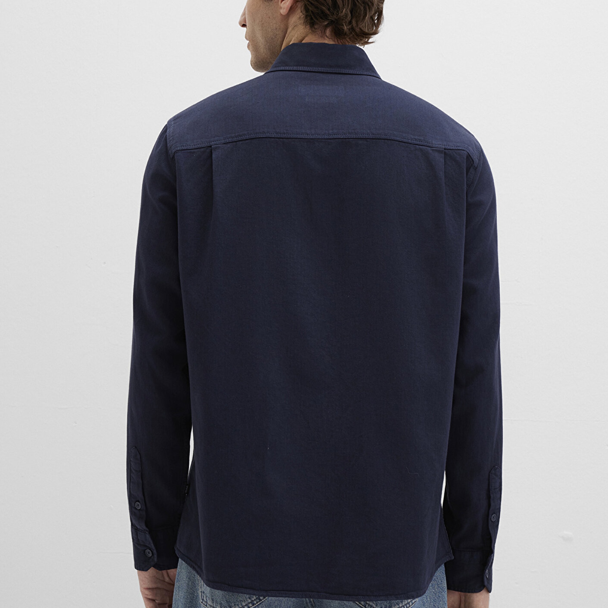 Mavi Keten Karışımlı Lacivert Gömlek Regular Fit / Normal Kesim 0211641-82183