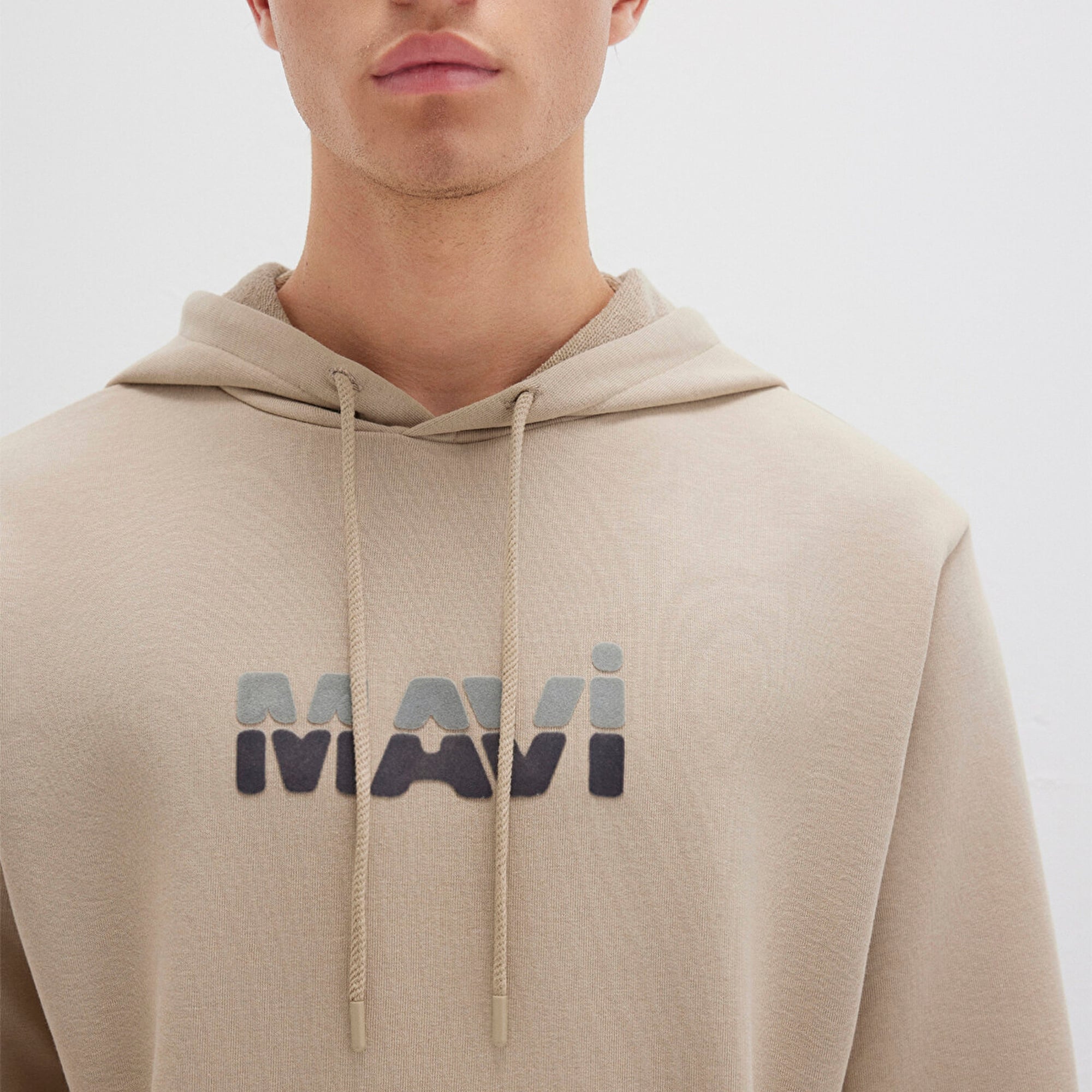 Mavi Mavi Logo Baskılı Bej Sweatshirt 0S10395-70004