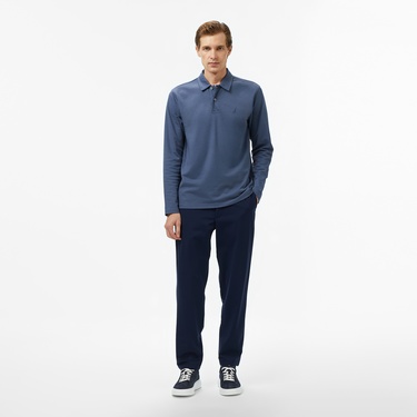  Nautica Erkek Mavi Classic Fit Uzun Kollu Polo Yaka T-Shirt