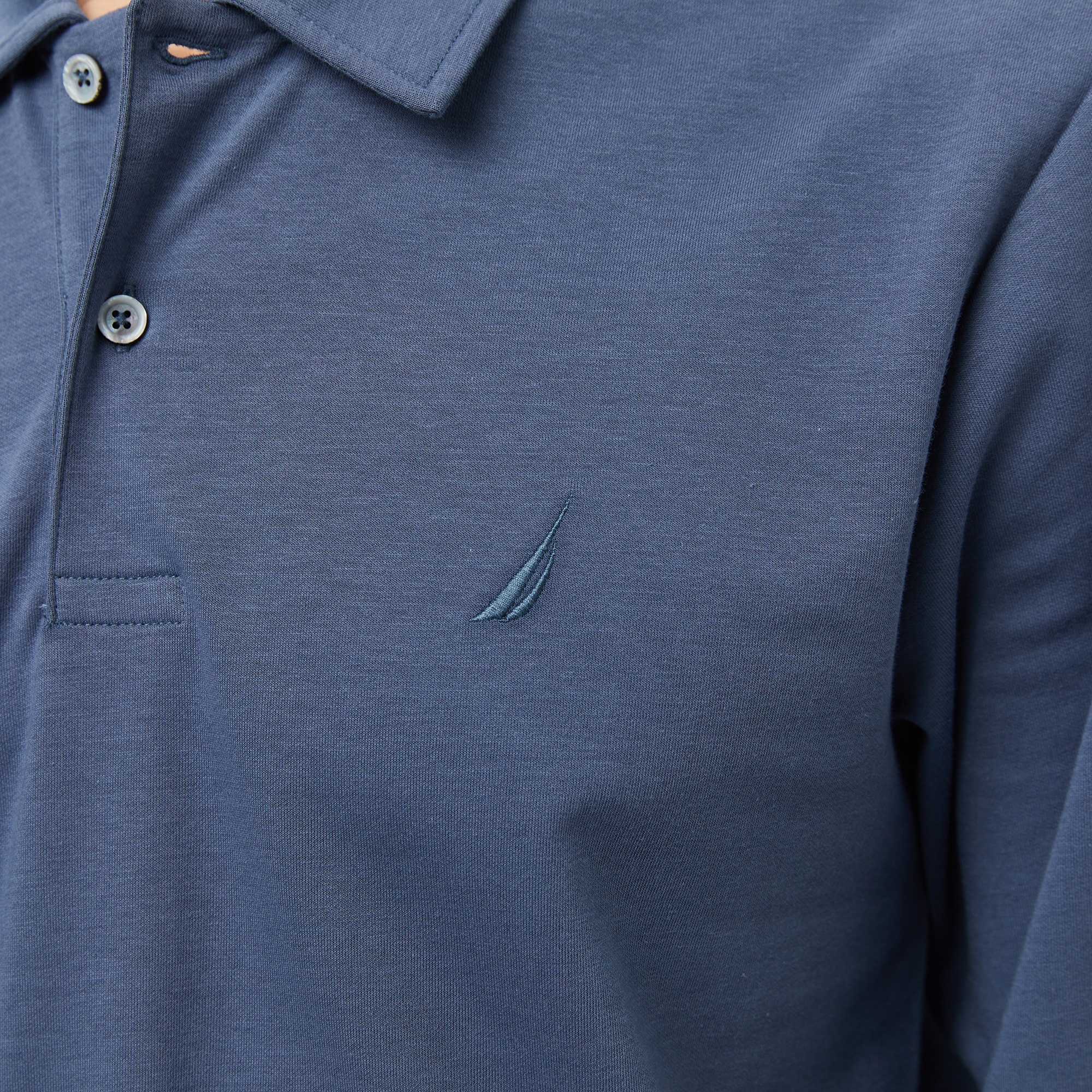 Nautica Erkek Mavi Classic Fit Uzun Kollu Polo Yaka T-Shirt
