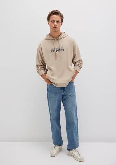  Mavi Mavi Logo Baskılı Bej Sweatshirt 0S10395-70004