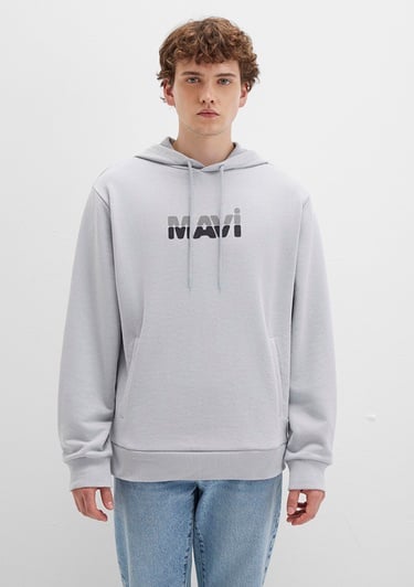  Mavi Mavi Logo Baskılı Gri Sweatshirt 0S10395-70075