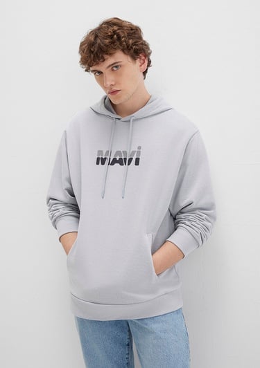  Mavi Mavi Logo Baskılı Gri Sweatshirt 0S10395-70075