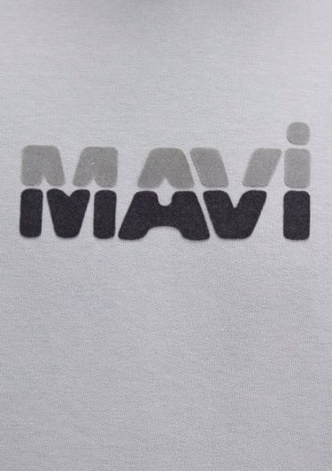  Mavi Mavi Logo Baskılı Gri Sweatshirt 0S10395-70075