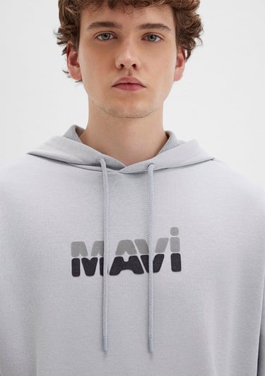  Mavi Mavi Logo Baskılı Gri Sweatshirt 0S10395-70075