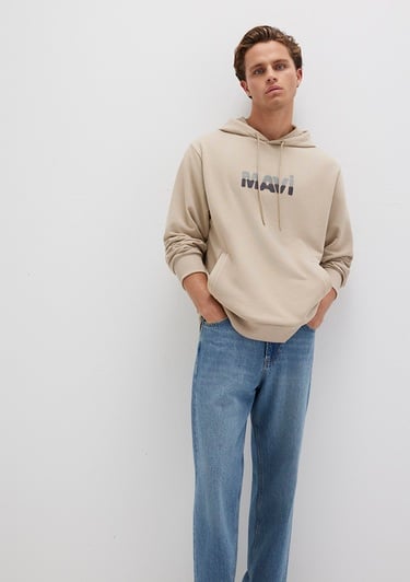  Mavi Mavi Logo Baskılı Bej Sweatshirt 0S10395-70004