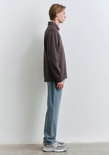  Mavi Polo Yaka Yarı Fermuarlı Kahverengi Sweatshirt 0S10414-70219