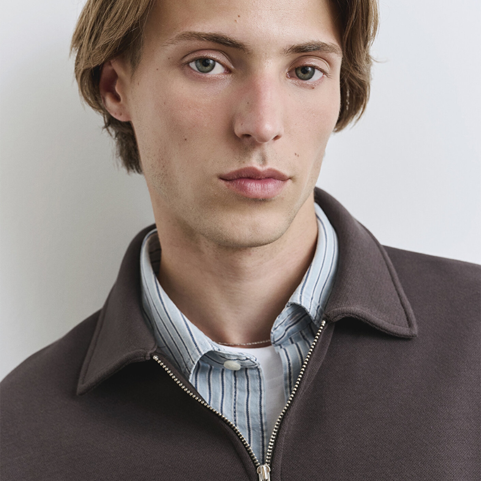 Mavi Polo Yaka Yarı Fermuarlı Kahverengi Sweatshirt 0S10414-70219