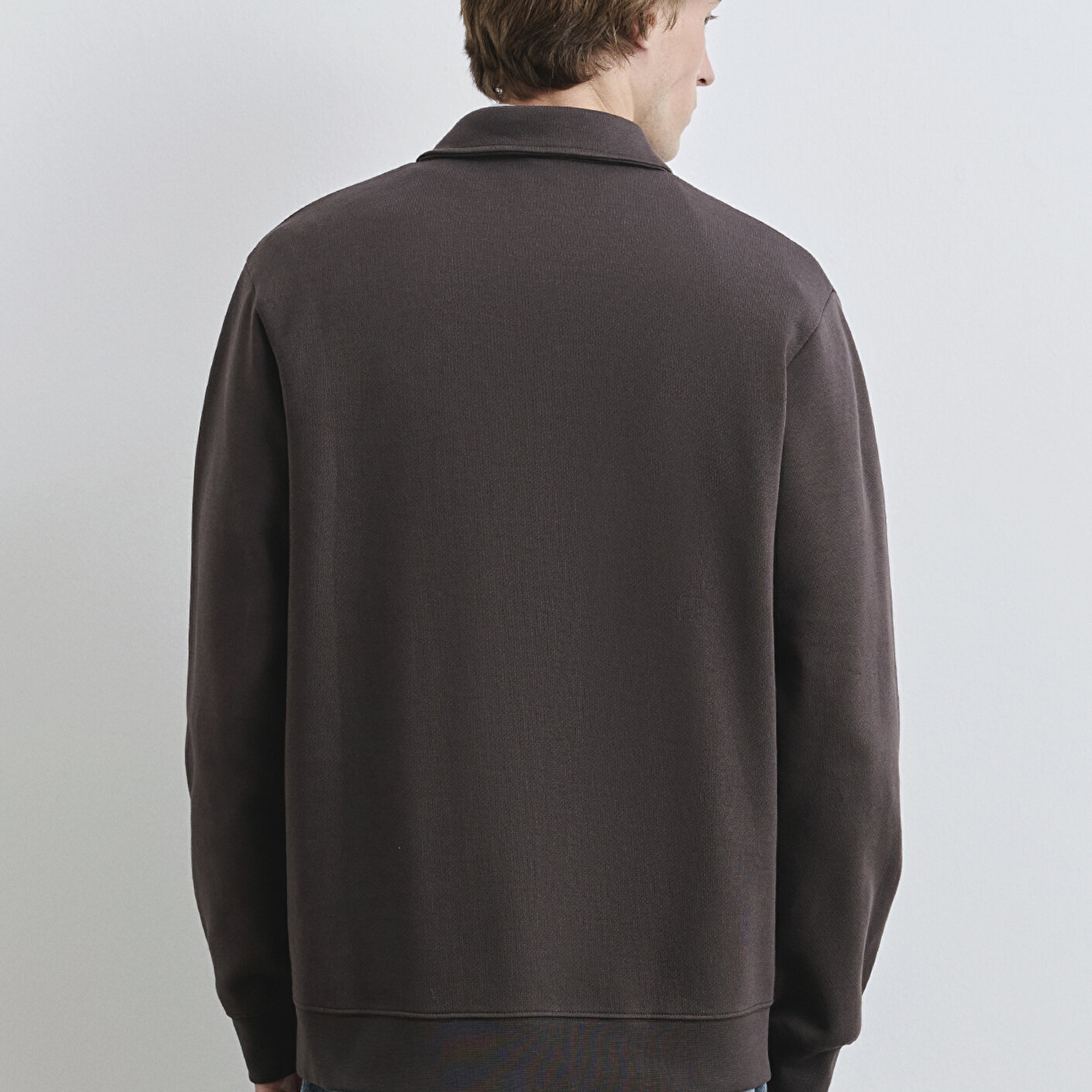 Mavi Polo Yaka Yarı Fermuarlı Kahverengi Sweatshirt 0S10414-70219