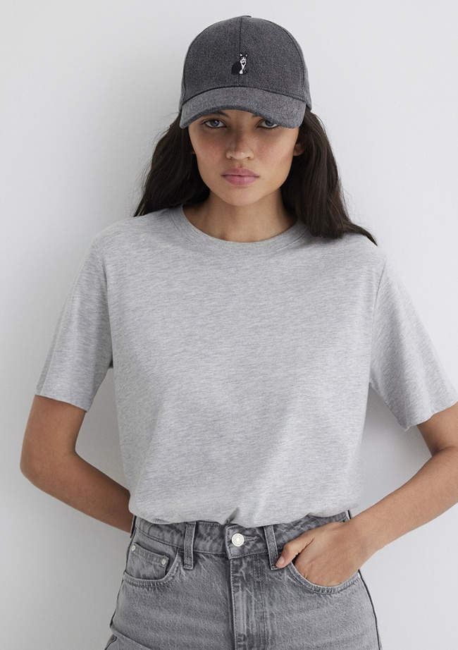  Mavi Kedi İşlemeli Antrasit Şapka 1913287-22864