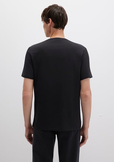  Mavi Mavi Logo Baskılı Siyah Tişört Regular Fit / Normal Kesim 0610260-900