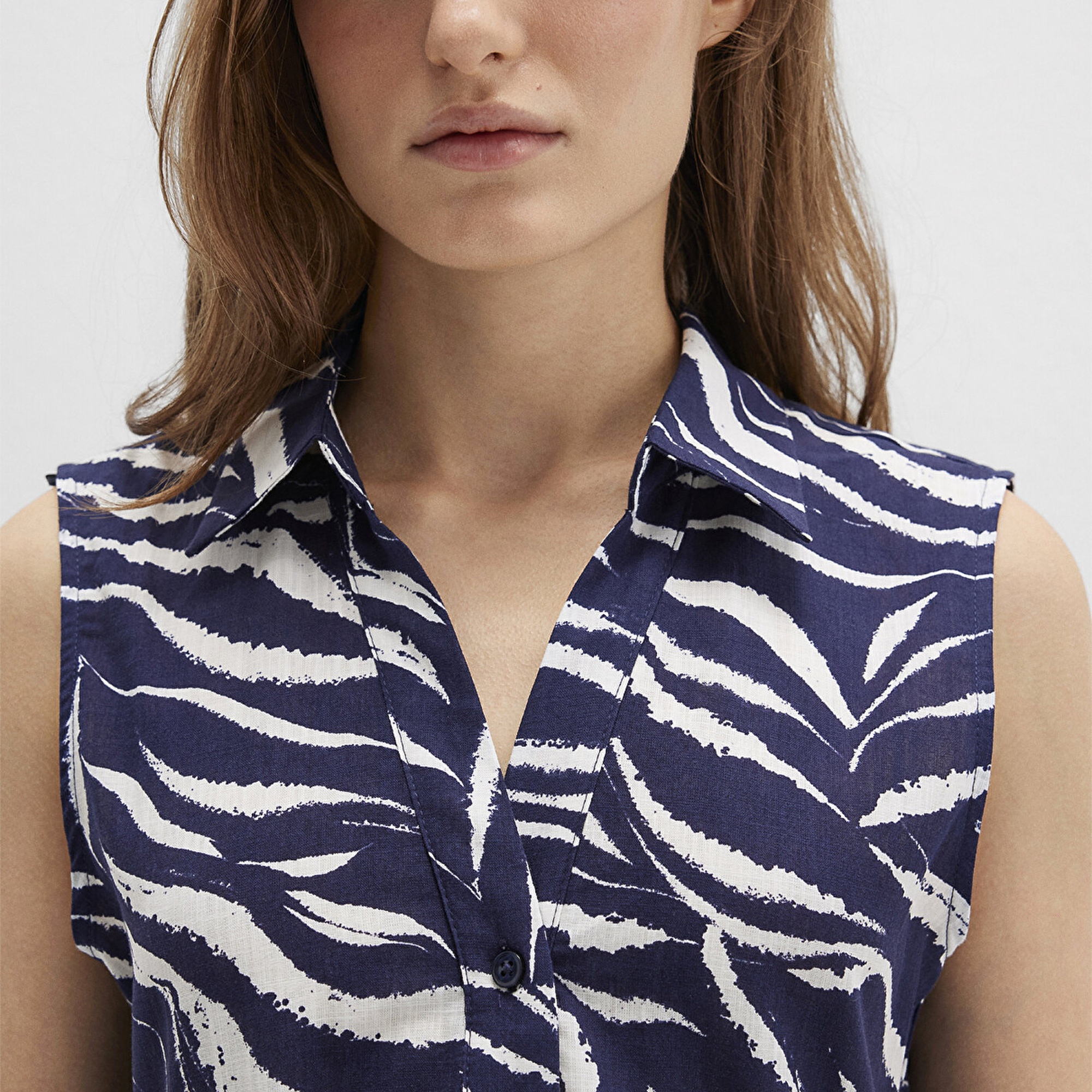 Mavi Baskılı Lacivert Uzun Elbise 1310766-91090