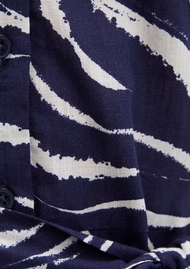  Mavi Baskılı Lacivert Uzun Elbise 1310766-91090