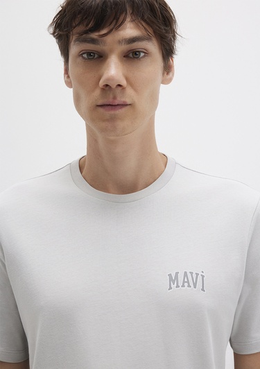  Mavi Mavi Logo Baskılı Gri Tişört Regular Fit / Normal Kesim 0611714-70074