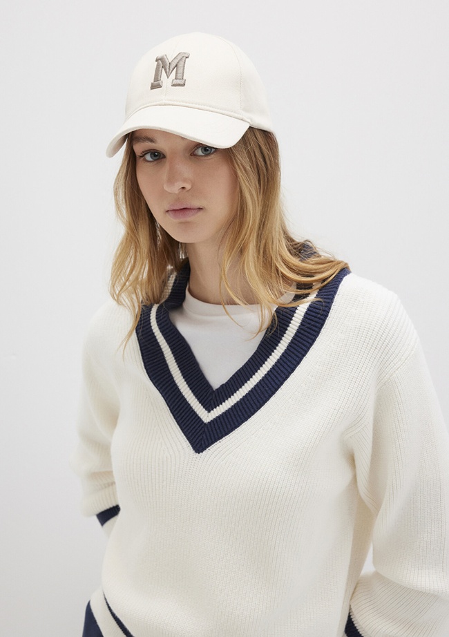  Mavi M Logo Nakışlı Ekru Şapka 1912255-30757