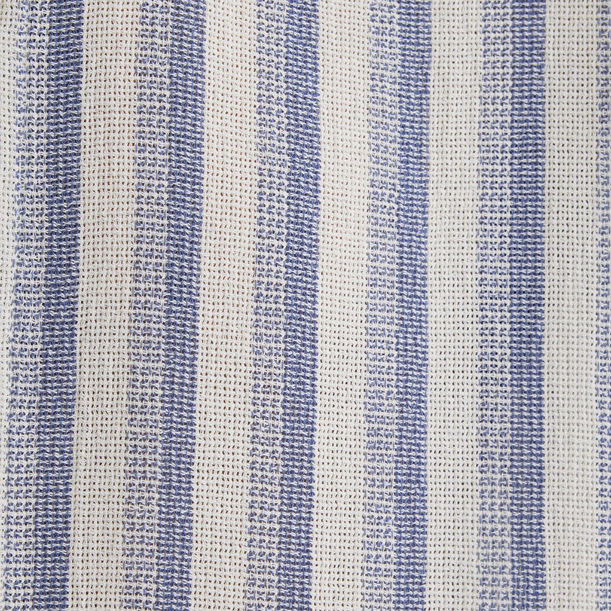 Mavi Çizgili Ekru Gömlek Loose Fit / Bol Rahat Kesim 0211540-70055