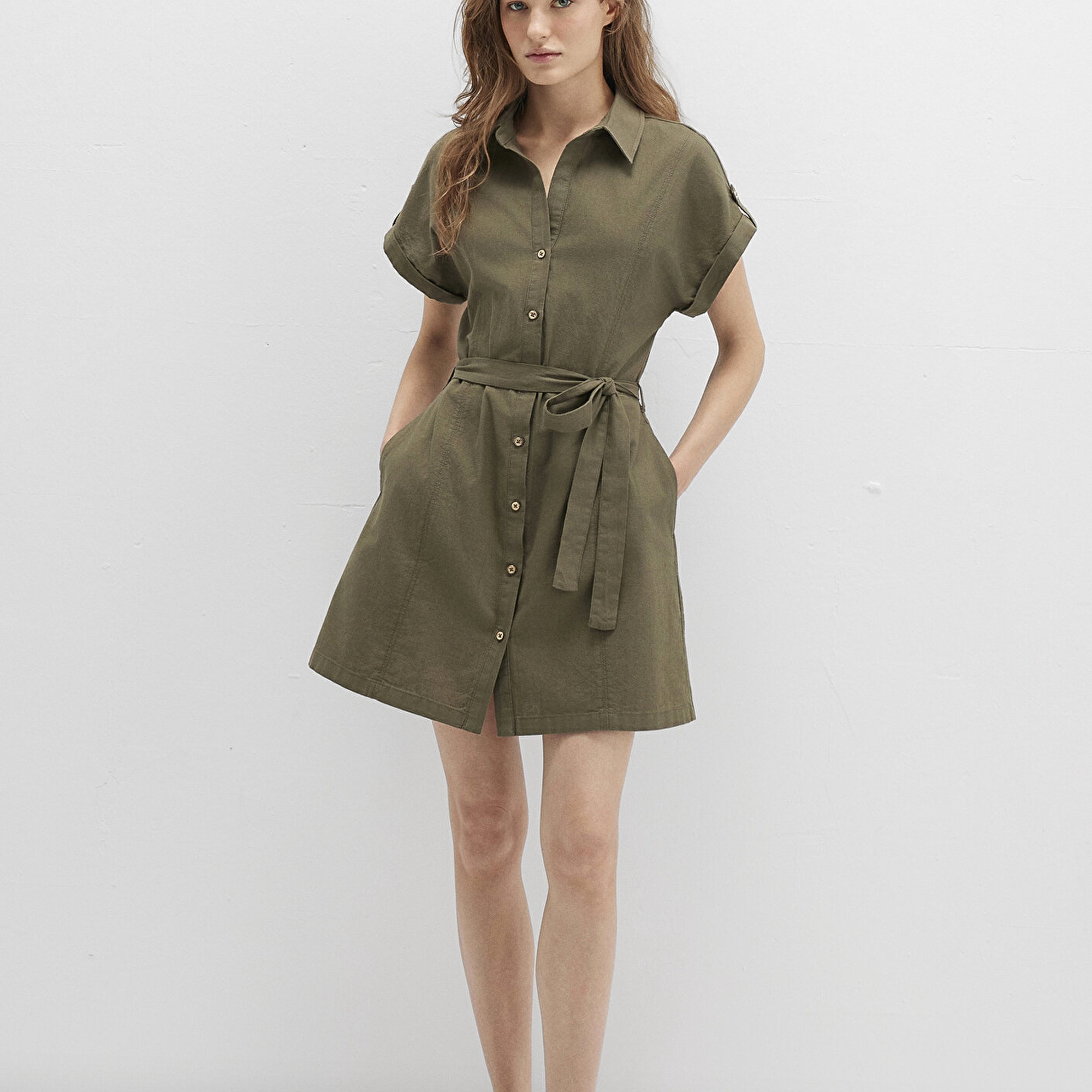 Mavi Yeşil Mini Elbise 1310723-71549