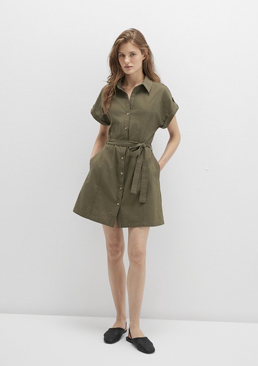  Mavi Yeşil Mini Elbise 1310723-71549