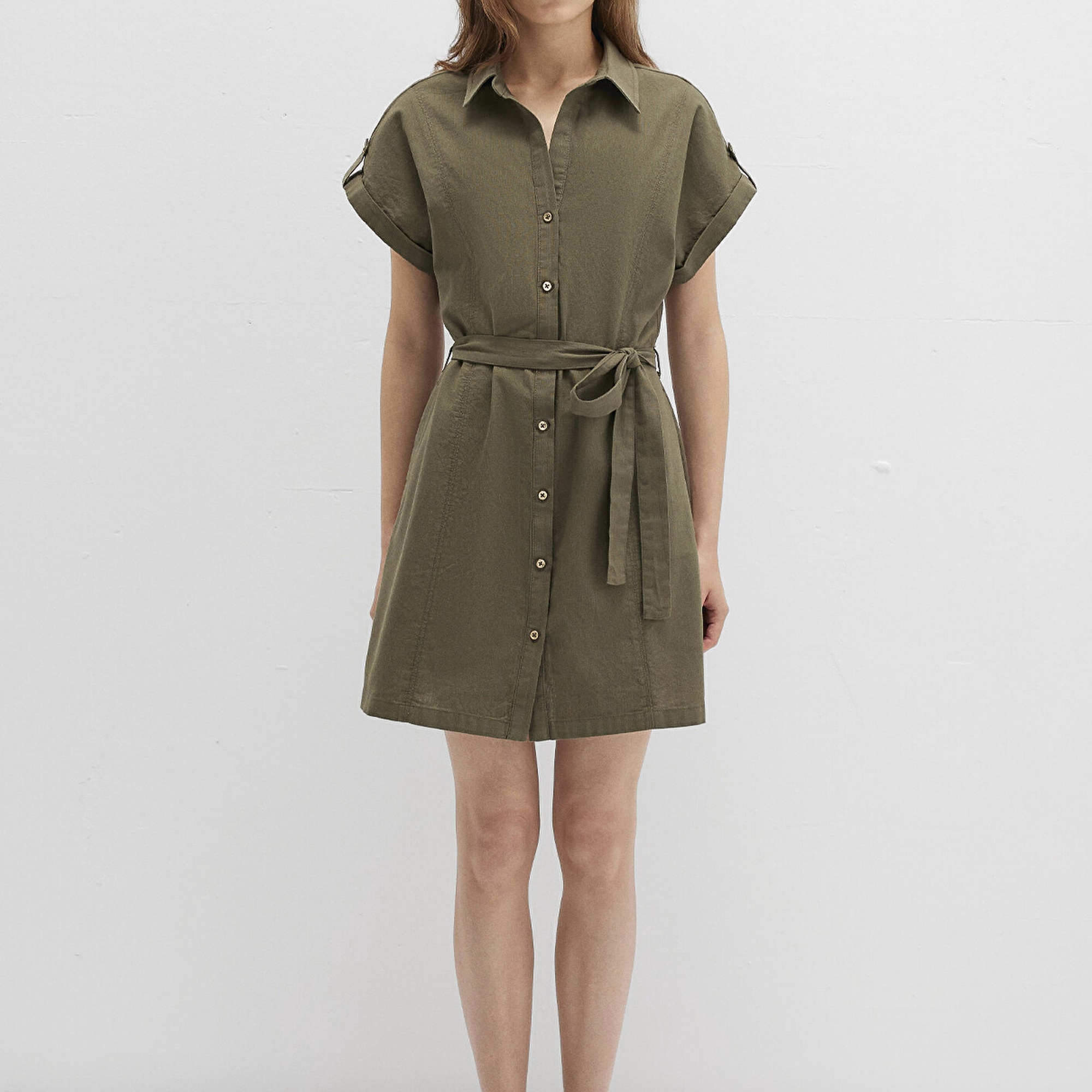 Mavi Yeşil Mini Elbise 1310723-71549