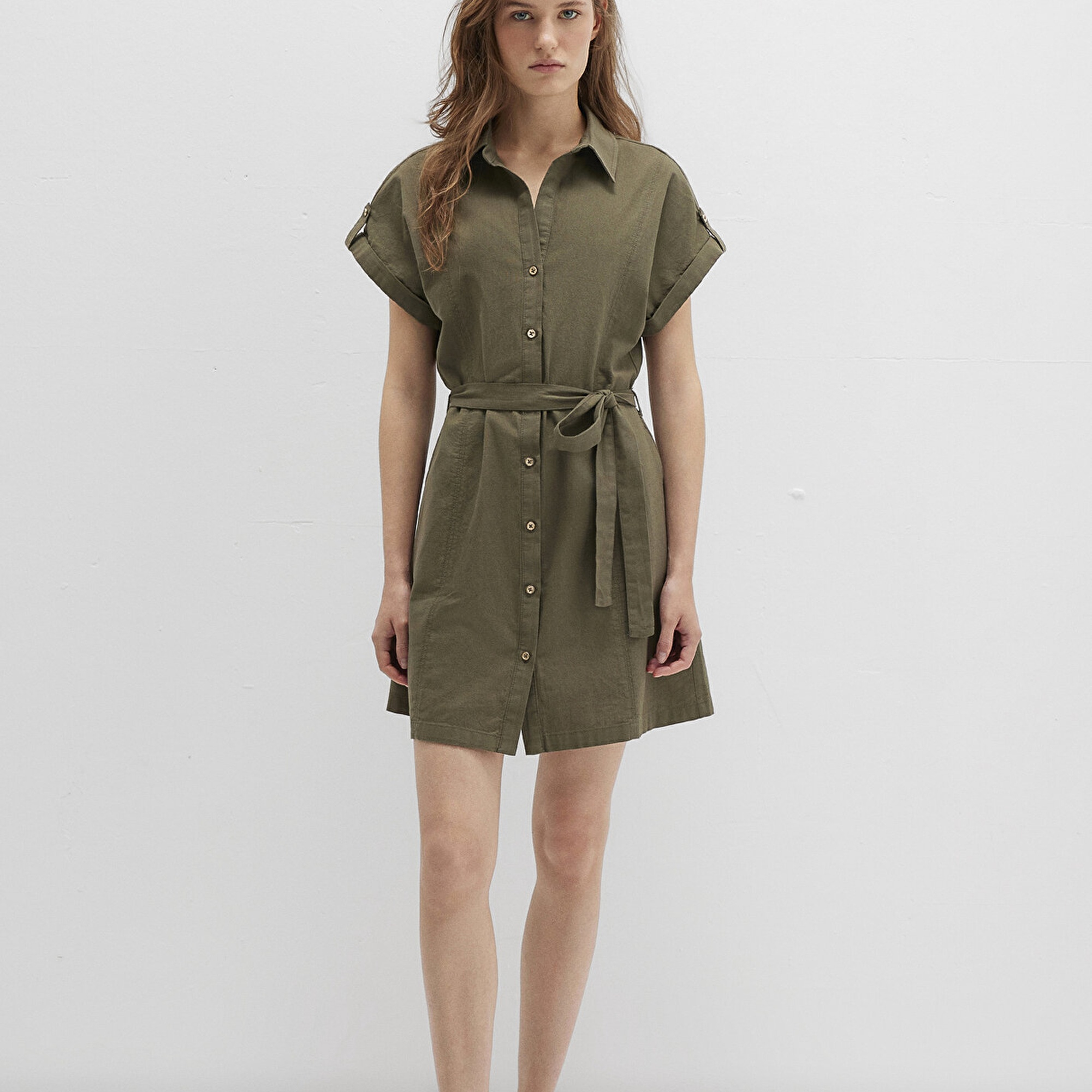 Mavi Yeşil Mini Elbise 1310723-71549